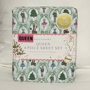 Boundary Nutcracker Queen Sheet Set NWT